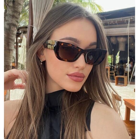 NEW Miu Miu MU09WS Havana Brown Cat Eye Sunglasses main image 7